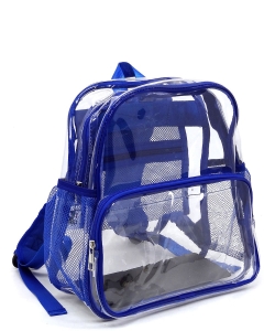 See Thru Clear Bag Backpack School Bag CW215 BLUE